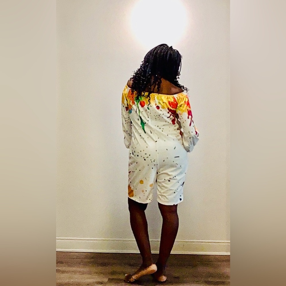 Colorful Paint Splatter Romper - Picture 3 of 9
